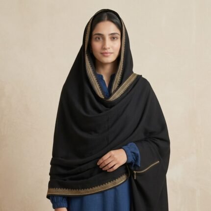 Premium Black Traditional Irani Chadder - Full Coverage Modest Wrap